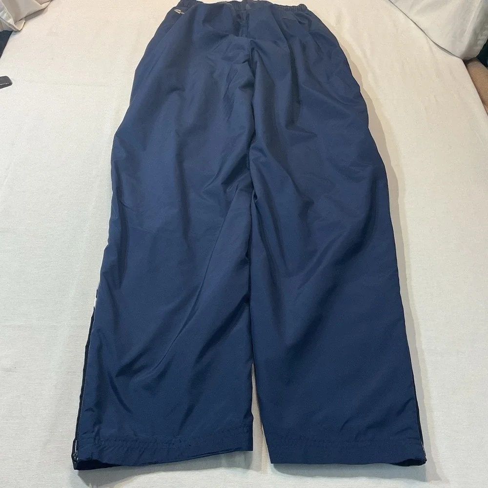 Adidas Navy Vintage Track Pants Y2K Era w/White and Gray Stripe Size L